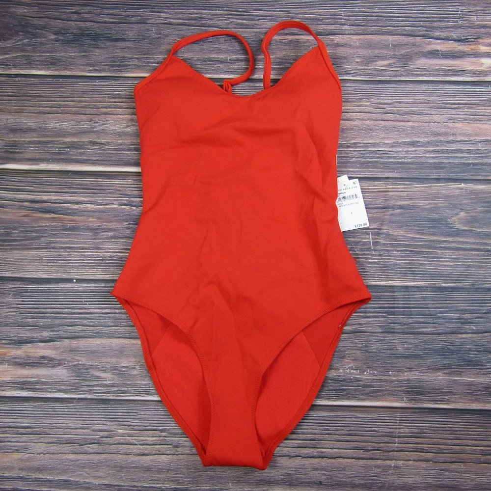 NWT Good American Medium Size 2 Red Sculpt Corset One Piece Swimsuit